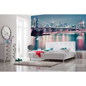 Komar 8-731 368 x 254 cm ""Neon Cityscape Scenic"" Behang Muurschildering - Meerkleurig (Pack van 8)