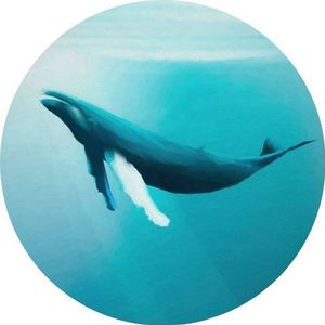 Komar DOT rond en zelfklevend vliesfotobehang - walvis watching - Ø 125 cm - walvis, zee, behang, muursticker, slaapkamer, woonkamer, wanddecoratie - D1-081