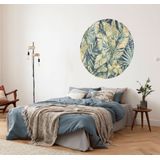 Komar DOT rond en zelfklevend vliesfotobehang - Feuilles Tropicales - Ø 125 cm - palmen, behang, wandtattoo, slaapkamer, woonkamer, wanddecoratie - D1-090