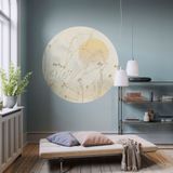 Komar DOT rond en zelfklevend vliesfotobehang - Roseau - Ø 125 cm - behang, wandtattoo, slaapkamer, woonkamer, wanddecoratie - D1-099