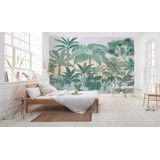 Komar Fotobehang - Jungara - afmetingen 368 x 254 cm (breedte x hoogte), 8 delen, inclusief lijm - behang, jungle, regenwoud, palmen, slaapkamer - 8-334