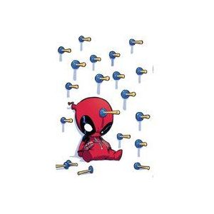 Komar Marvel 14113h Muurtattoo Deadpool Shootout | 50 x 70 cm (breedte x hoogte) | 19 delen | Muurtattoo kinderkamer decoratie