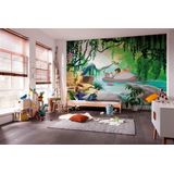 Komar Disney Fotobehang | JUNGGLE Book Swimming with Baloo | Grootte: 368 x 254 cm (breedte x hoogte) | Behang, Kinderwand, kinderkamer, Decoratie | 8-4106