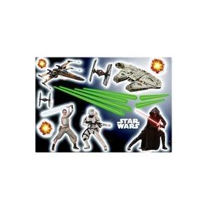 Komar - Star Wars - Deco-Sticker - 50 x 70 cm - Muurtattoo, Muursticker, Millenium Falcon, T-65 X-vleugels, Rey, Kylo Ren - 14029h