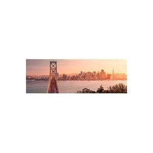 Komar XXL2-055 California Dreaming San Francisco Skyline Behang Muur (368 x 124 cm), Bruin, Grijs, Geel, Rood