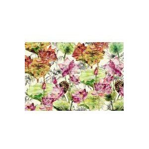 Komar - fleece fotobehang LOTUS - 368 x 248 cm - behang, muur decoratie, bloemen, kunst, collage, wellness- XXL4-070
