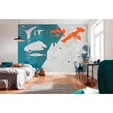 Komar - Star Wars - fotobehang TECHNICAL PLAN - 368 x 254 cm - behang, muurdecoratie, ruimteschip, vechtjets - 8-4001