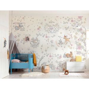 Komar - Disney - fotobehang BEST OF FRIENDS - 368 x 254 cm - behang, muurdecoratie, meisjes, babykamer, kinderkamer, Bambi, Dumbo, Marie, Baby - 8-4023