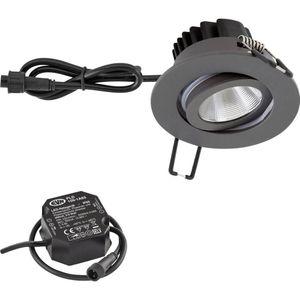 EVN PC650N91602 EVN Lichttechnik LED-inbouwlamp LED LED vast ingebouwd 8.4 W Antraciet