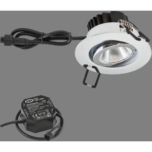 EVN PC65 buiten-inbouwlamp rond, 3000K chroom