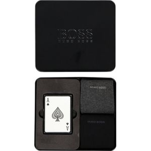 HUGO BOSS - Cadeauset Sokken - Zwart - 2-pack - Met Speelkaarten