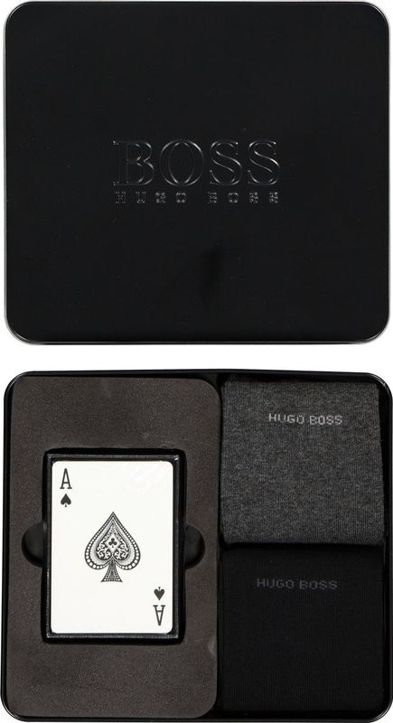 HUGO BOSS - Cadeauset Sokken - Zwart - 2-pack - Met Speelkaarten