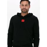 HUGO - Regular-Fit Hoodie - Katoen - Rood - Met Kangoeroezak