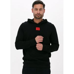 HUGO - Regular-Fit Hoodie - Katoen - Rood - Met Kangoeroezak