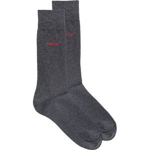 HUGO BOSS - Regular Socks - Donker Grijs - Katoenmix - Set van 2 Paar