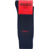 HUGO - Regular Socks - Uni - Donkerblauw - Katoenmix - Set van 2 Paar