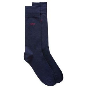 HUGO - Regular Socks - Uni - Donkerblauw - Katoenmix - Set van 2 Paar