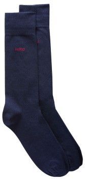 HUGO - Regular Socks - Uni - Donkerblauw - Katoenmix - Set van 2 Paar