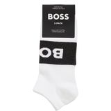 BOSS enkelsokken (2-pack) - heren sneaker sokken katoen - wit