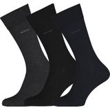 BOSS - Herensokken - Zwart Blauw Antraciet - Katoenmix - 3-Pack