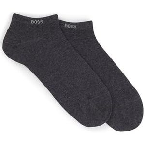BOSS - Ankle Socks - Enkelsokken - Donker Grijs - Katoenmix - Set van 2 Paar