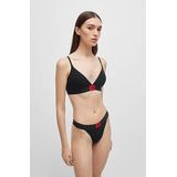 HUGO - Demi Cup BH - Rood/Zwart - Jersey - Verstelbare Bandjes, Zonder Beugel