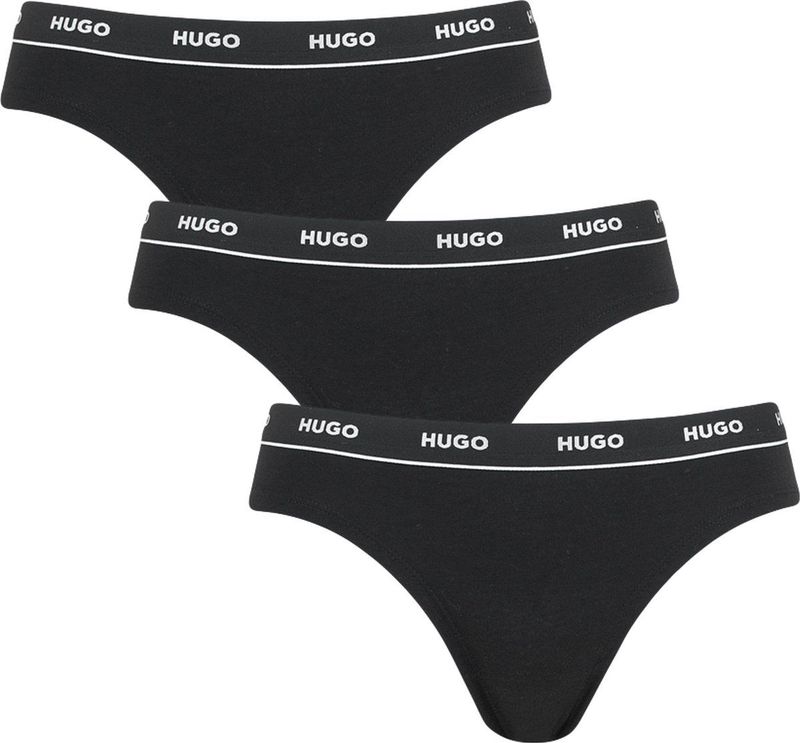 Hugo Boss - Elastische Katoenen Slips - Zwart - Set van Drie