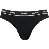 Hugo Boss - Elastische Katoenen String Pack - Ondergoed - Zwart - Set van drie