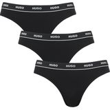 Hugo Boss - Elastische Katoenen String Pack - Ondergoed - Zwart - Set van drie