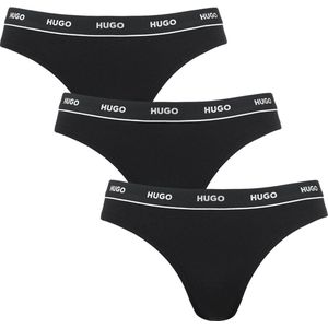 Hugo Boss - Elastische Katoenen String Pack - Ondergoed - Zwart - Set van drie