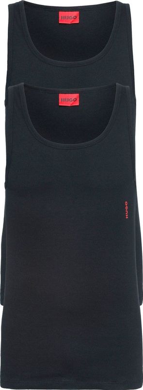 HUGO Tanktops Slim Fit (2-Pack) - Heren Singlets O-hals - Zwart