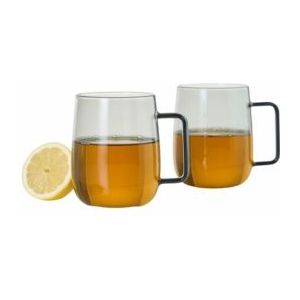 Creano dubbelwandig thermoglas XXL 400ml, incl. een theebloem, extra groot hittebestendig koffieglas/theeglas - een geweldig cadeau