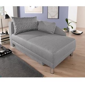 Chaise Longue - Lichtgrijs - Zwart - Chroom