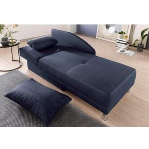 Chaise Longue - Blauw - Chroom - 149 cm Breedte