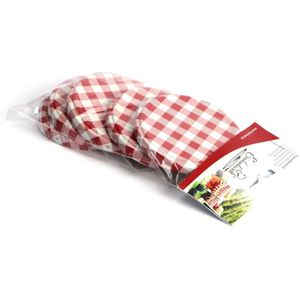 Weck Ekw Set 5 Deksels 66  Mm  Metaal Vichy Rood 46814