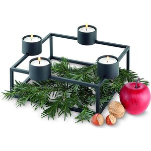 Philippi CUBO Waxinelichthouder - Staal Poedercoating - Zwart