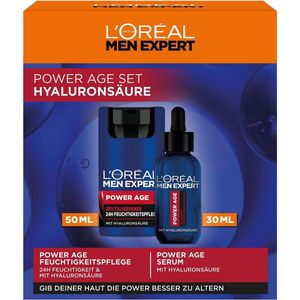 L'Oréal Men Expert - Power Age - Verzorgingsset - 1 x 50 ml - 1 x 30 ml - Anti-rimpel - Hyaluronzuur