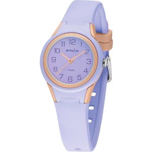 SINAR XB-47-17 - Analoog Horloge - Zwart - Siliconen Band - 10 Bar Waterdicht
