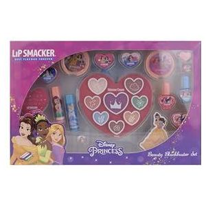 Lip Smacker Disney PRINSES Blockbuster Set, All-in-One Make-upset met Lippenbalsems, Lipgloss, Glanscrèmes & Nagellakken voor de Prinsessenlook van je Kinderen, Haar- & Make-upaccessoires Inbegrepen