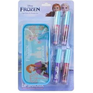 Lip Smacker Frozen Lip Gloss Set, Kleurrijke Frozen-Geïnspireerde Make-up Cadeauset voor Kinderen inclusief 4 Glanzende Lipgloss & een Winter Wonderland Feesttasje voor Prinsessenlook van Kinderen