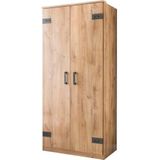 Wimex Kleiderschrank Liverpool, Made in Germany Industrial Look, 90x58x199cm, mit Innenausstattung