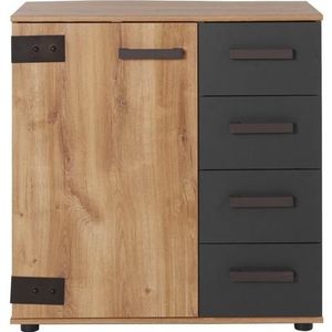 Wimex Kombikommode »Malmoe, Schrank mit 1 Tür und 4 Schubladen, Made in Germany«, im rusikalen look, Industrial Design, 81x41x83cm