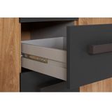 Wimex Kombikommode Malmö, Schrank mit 2 Türen und 4 Schubladen, Made in Germany, im rusikaler look, Industrial Design, 130x41x83cm