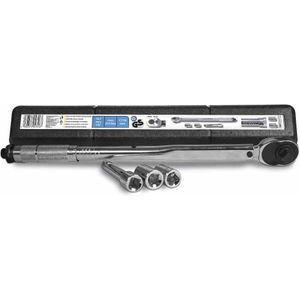 NADOKHI Momentsleutel 1/2 inch, 20-220 Nm, 6 stuks momentsleutel auto met dopsleutels 17 mm/19 mm/21 mm, verlenging 125 mm, 1/2-3/8 adapter, voor het verwisselen van banden auto en motorfiets