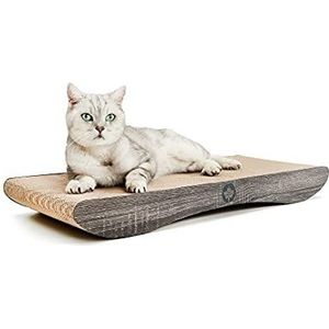 CanadianCat Company ® | Scratch karton Comet XL | donkergrijs | Kat meubilair, krabplank | XXL kwaliteit karton + kattenkruid | ca. 75 x 30 x 8 cm