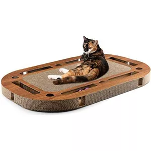 CanadianCat Company | Premium krabplank/krablounge voor katten voordeelset Orbit Satellite, krabkarton/kat krabplank, golfkarton & kattenkruid, klein, betonlook