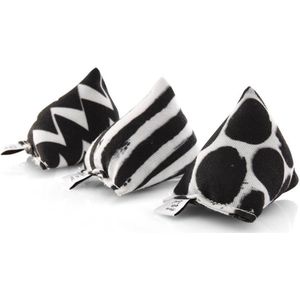 Mini-Piramides Zwart-Wit met Catnip (Set van 3) - CanadianCat Company