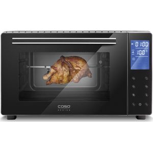 CASO TO26 - Bakoven met draaispit - 26L - Pizzasteen - Zwart