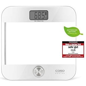 CASO - Body Energy Ecostyle - Personenweegschaal - Zwart - Glas - Batterijloos