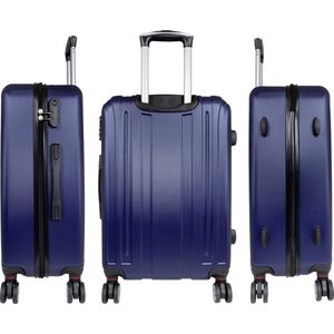Handbagage koffer - Reiskoffer trolley - Lichtgewicht koffers met slot op wielen - Stevig ABS - 38 Liter - Dallas - Blauw - Travelsuitcase - S